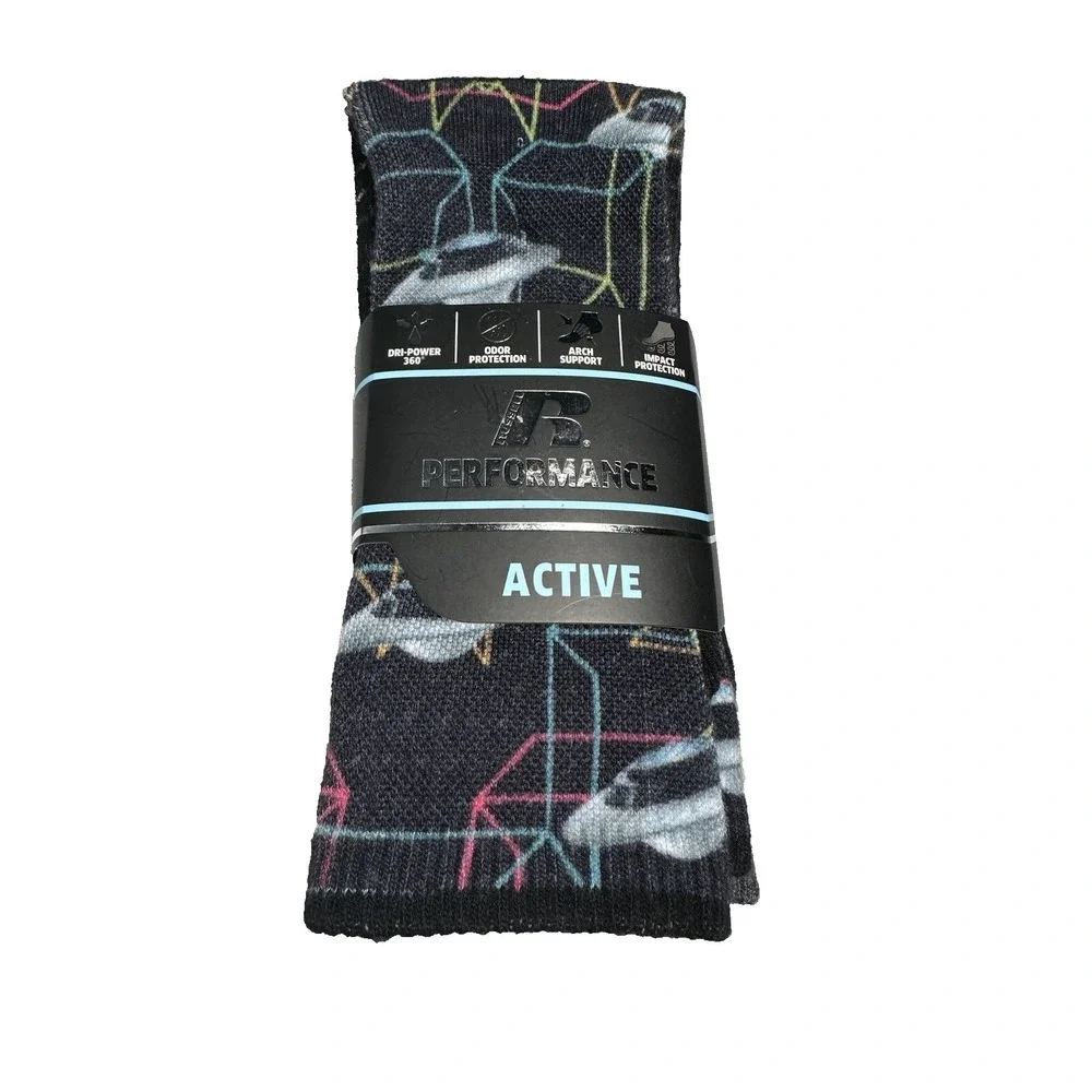 russell‎ boys performance active crew socks 3 pairs size 9-11